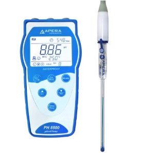 Máy đo pH/mV/nhiệt độ cầm tay, đo lượng mẫu nhỏ/ đo trong ống nghiệm Apera PH8500-MS